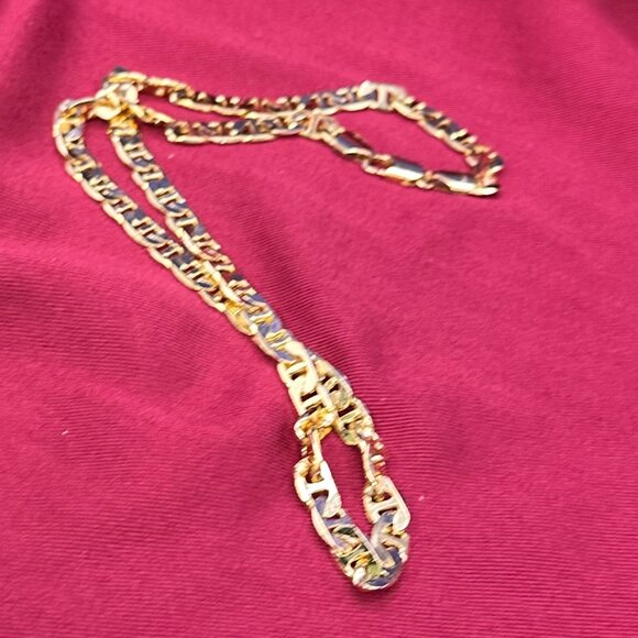 14KGP Mariner Link Chain Necklace Unisex Gold-Plated - Picture 9 of 14